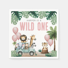 Guardanapo De Papel Wild One Pink Safari 1st Birthday