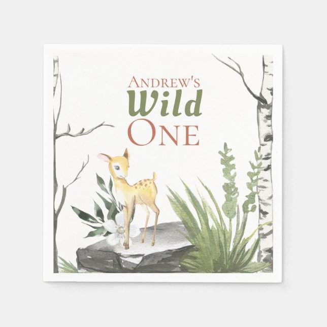 Guardanapo De Papel "Wild One" primeiro aniversario Cóctil Vedante (Frente)