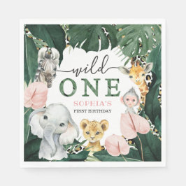 Guardanapo De Papel Wild One Safari Animal primeiro aniversario Napkin