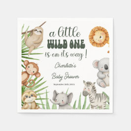 Guardanapo De Papel Wild One Safari Animals Boy Baby Shower