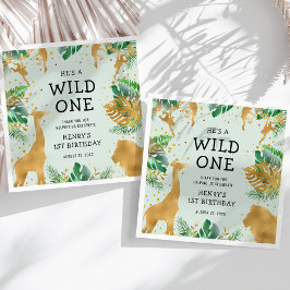 Guardanapo De Papel Wild One Safari Party Green