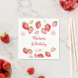 Guardanapo De Papel Wild Strawberry Berry Sweet Birthday