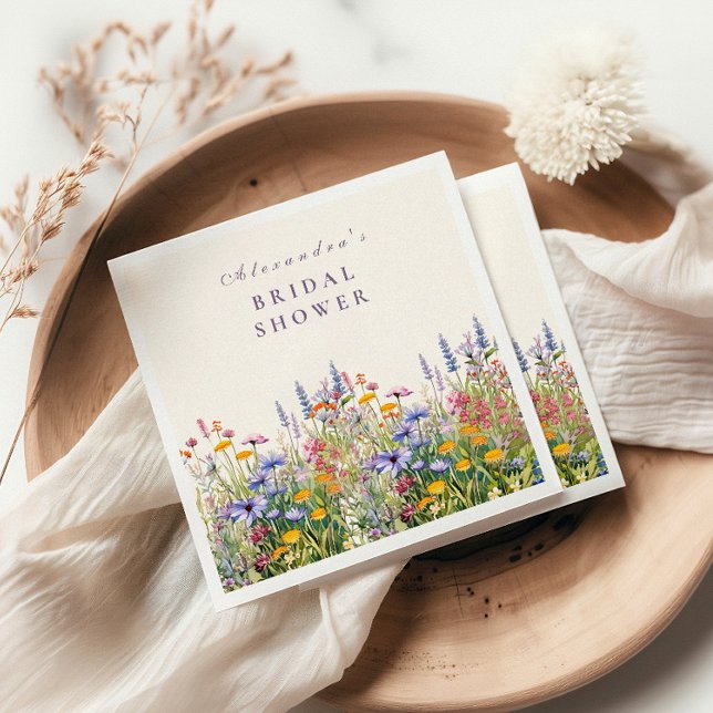 Guardanapo De Papel Wildflower Bridal Shower (Criador carregado)
