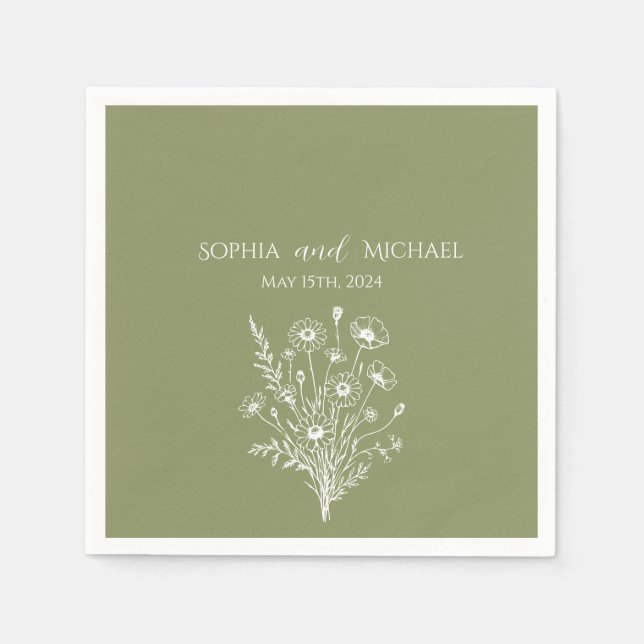 Guardanapo De Papel Wildflower Elegance-Wedding- Napkins (Frente)