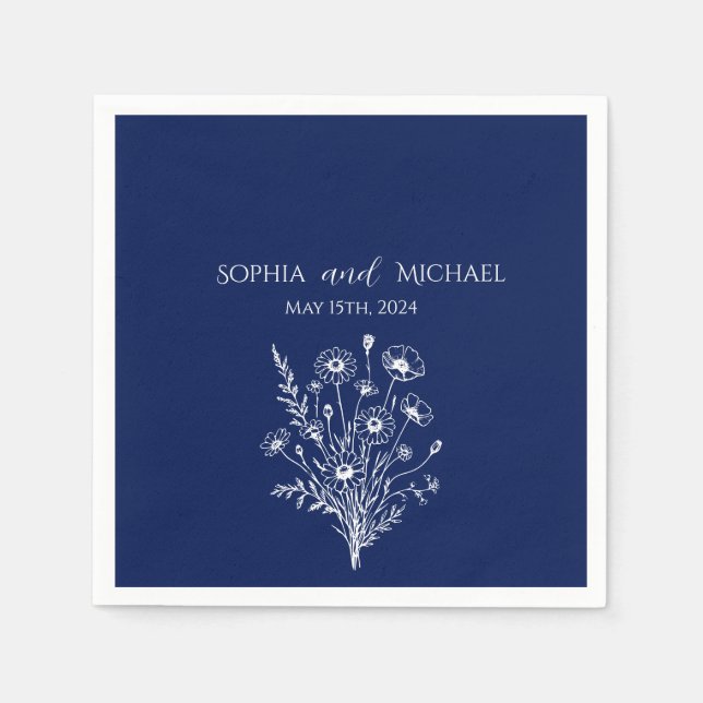 Guardanapo De Papel Wildflower Elegance-Wedding- Napkins (Frente)