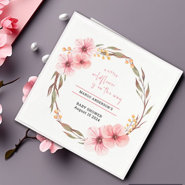 Guardanapo De Papel Wildflower Está No Caminho Do Chá de fraldas Rosa (Criador carregado)