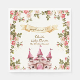 Guardanapo De Papel Wildflower Fairytale Castle Baby Shower Welcome 