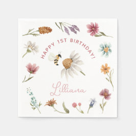Guardanapo De Papel Wildflower Happy Birthday Party Paper Napkin