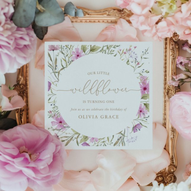 Guardanapo De Papel Wildflower Meadow | Primeira Festa de aniversário (Criador carregado)