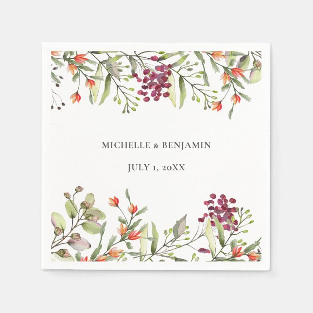 Guardanapo De Papel Wildflower Meadow Wedding (Frente)