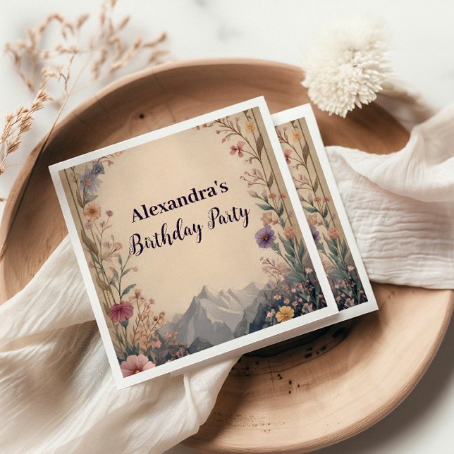 Guardanapo De Papel Wildflower Mountain Birthday (Criador carregado)