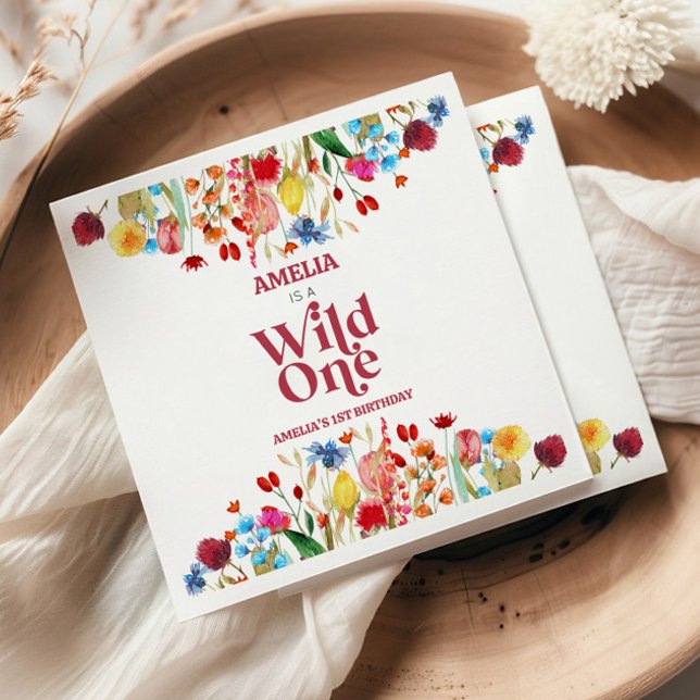 Guardanapo De Papel Wildflower One First Party (Criador carregado)