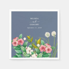 Guardanapo De Papel Wildflower Periwinkle Dusty Blue Weding