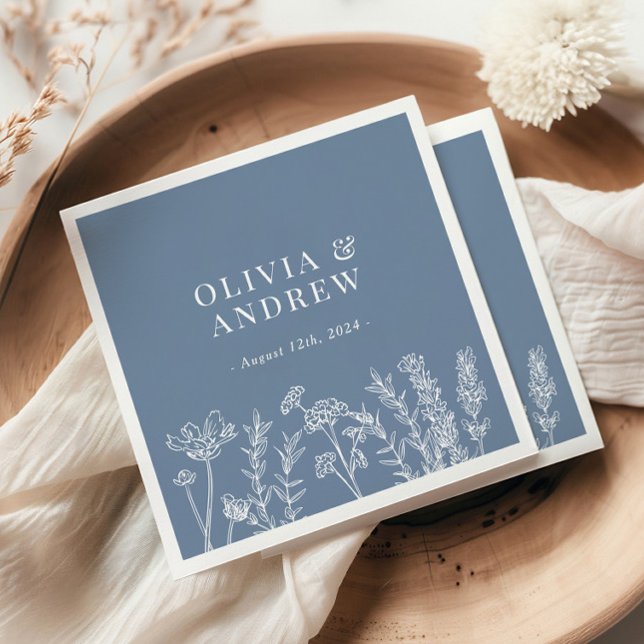 Guardanapo De Papel Wildflower Periwinkle Wedings Napkins (Criador carregado)