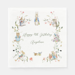 Guardanapo De Papel Wildflower Peter the Rabbit Birthday Paper Napkin