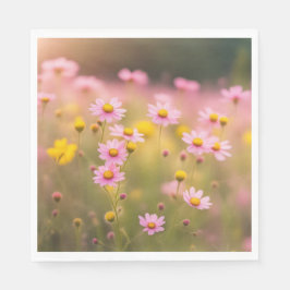 Guardanapo De Papel Wildflower Pink Daisy Meadow