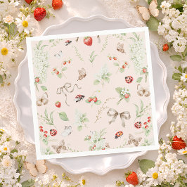 Guardanapo De Papel Wildflower Strawberry Butterfly