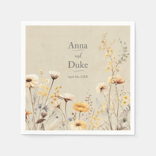 Guardanapo De Papel Wildflower Wedding (Frente)