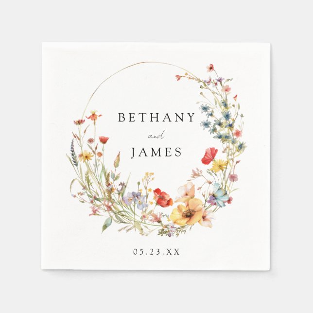 Guardanapo De Papel Wildflower Wedding (Frente)