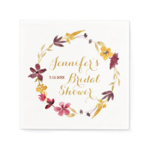 Wildflower Wreath Chá Napkins