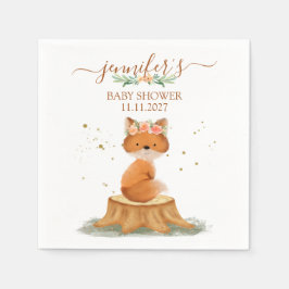 Guardanapo De Papel Wildlife Woodland Fox Baby Shower