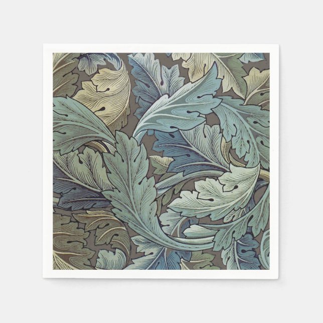 Guardanapo De Papel William Morris Acanthus Sage Flower Floral Botânic (Frente)