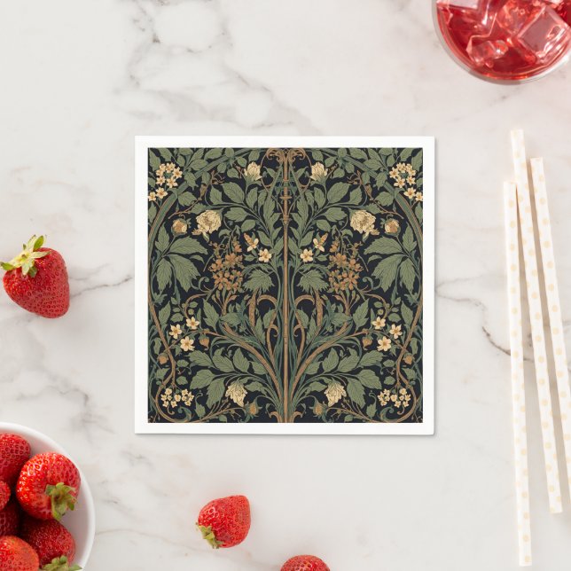 Guardanapo De Papel William Morris Blackthorn Floral Art Nouveau (Insitu)