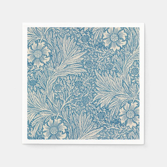 Guardanapo De Papel William Morris - Blue Marigold Floral (Frente)