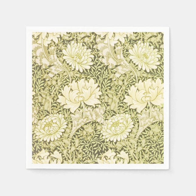 Guardanapo De Papel William Morris Chrysanthemum Floral Pattern (Frente)
