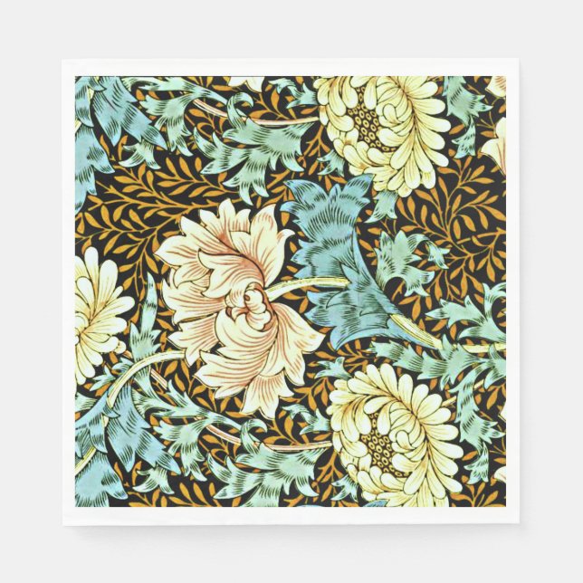 Guardanapo De Papel William Morris - Chrysanthemum Pastels (Frente)