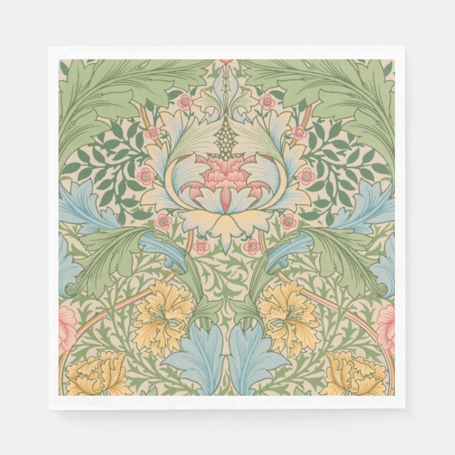 Guardanapo De Papel William Morris Flor de Murta Floral Botânico (Frente)