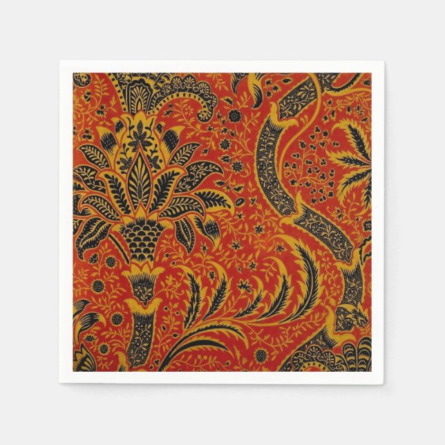 Guardanapo De Papel William Morris India Red Floral (Frente)