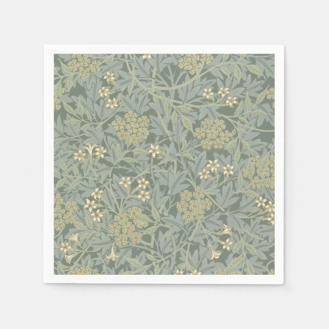 Guardanapo De Papel William Morris Jasmine Blue Botanic Art (Frente)