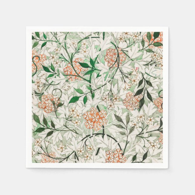 Guardanapo De Papel William Morris Jasmine Garden Flower Classic (Frente)