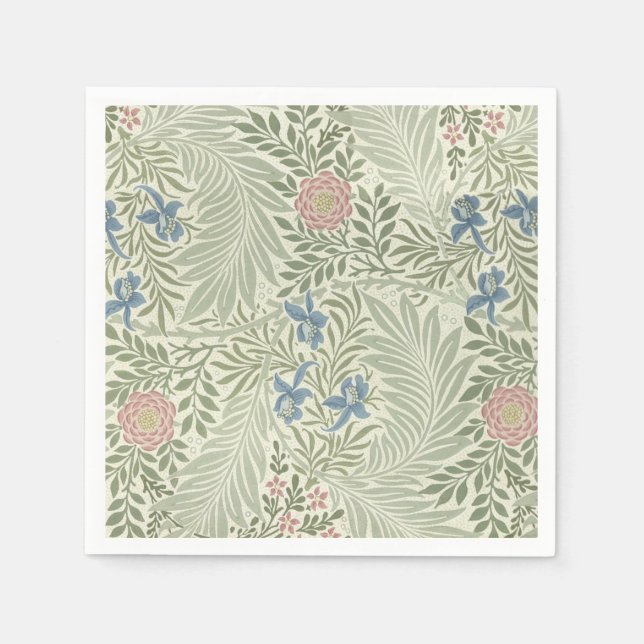 Guardanapo De Papel William Morris Larkspur Floral Wallpaper (Frente)