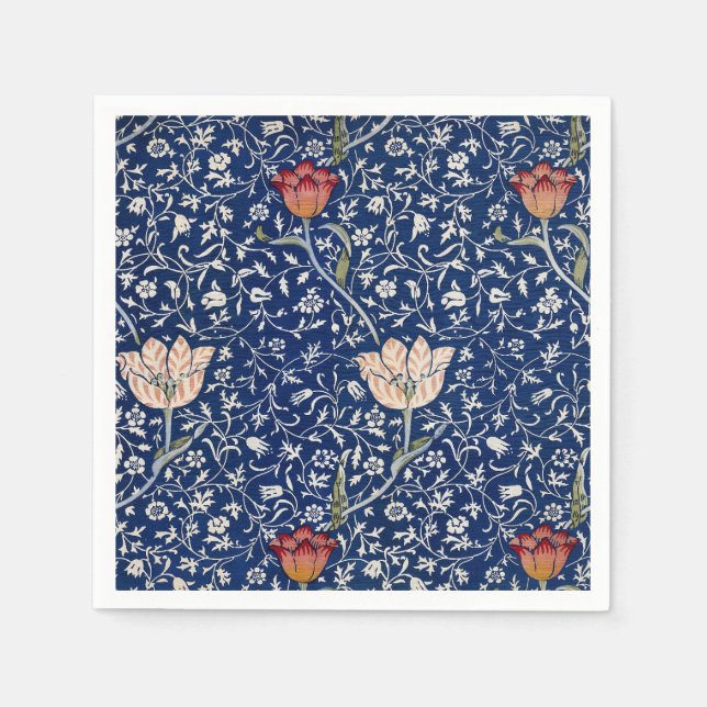 Guardanapo De Papel William Morris Medway Blue Floral (Frente)