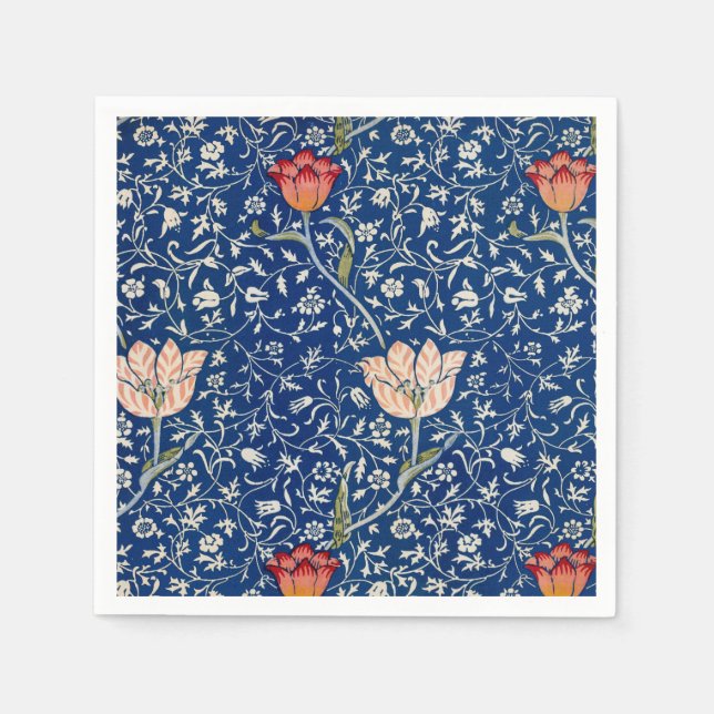 Guardanapo De Papel William Morris Medway Blue Floral (Frente)