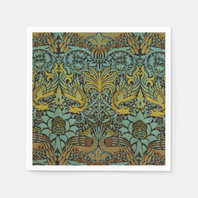 Guardanapo De Papel William Morris Peacock Dragon Wallpaper (Frente)