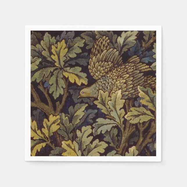 Guardanapo De Papel William Morris - Pheasant Bird Tree Botanical (Frente)