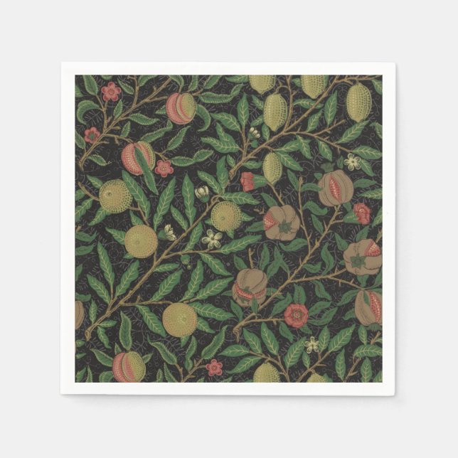 Guardanapo De Papel William Morris Pomegranate Fruta clássica (Frente)