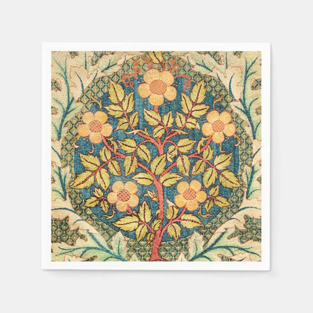 Guardanapo De Papel William Morris Rosa Wreath (Frente)