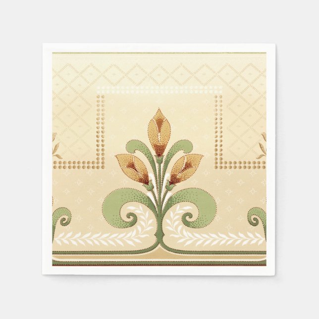 Guardanapo De Papel William Morris Row de Lírios (Frente)