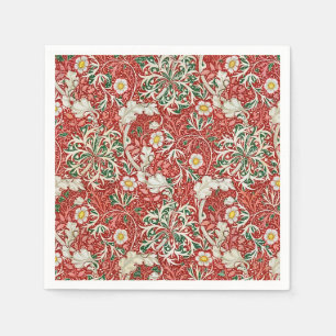 Guardanapo De Papel William Morris Seaweed Vermelhos Antigos Flores