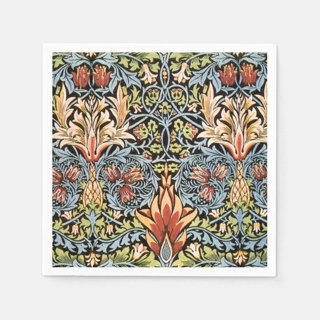 Guardanapo De Papel William Morris Snakeshead Design (Frente)
