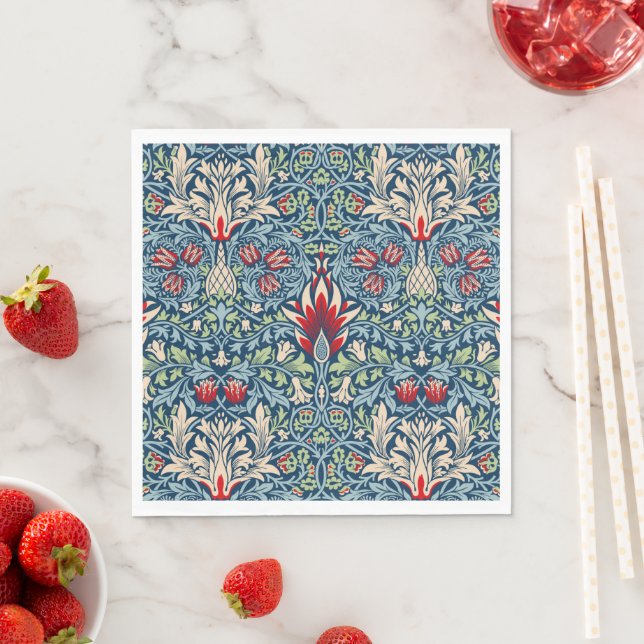 Guardanapo De Papel William Morris Snakeshead Fritillary Floral Design (Insitu)