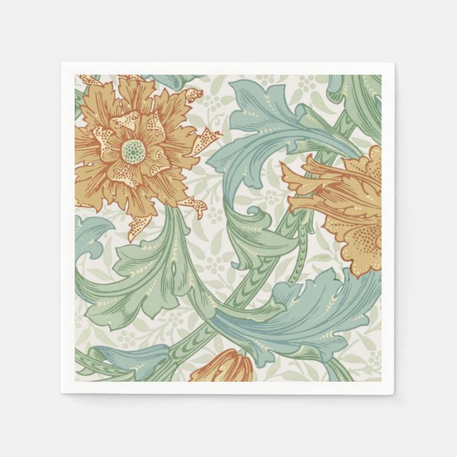 Guardanapo De Papel William Morris Solteiro Stem Floral Patterno (Frente)