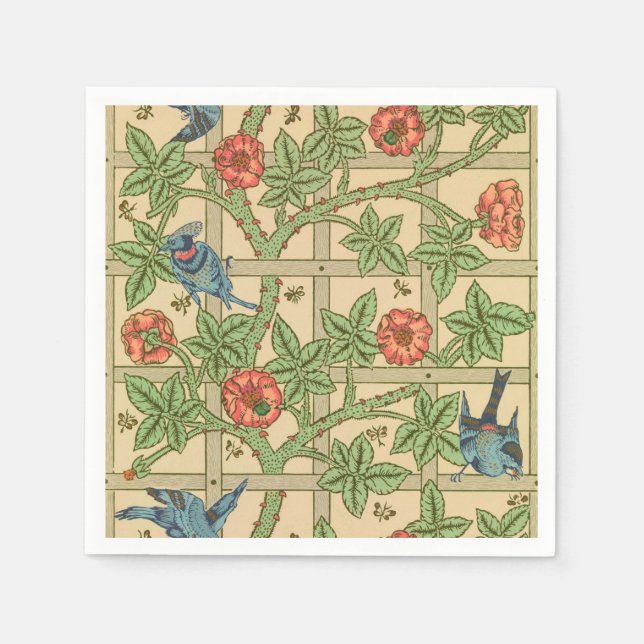 Guardanapo De Papel William Morris Trellis Classic Wallpaper Design (Frente)