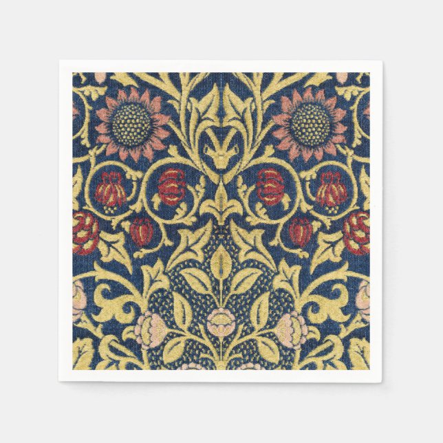Guardanapo De Papel William Morris Violet e Columbine Art (Frente)