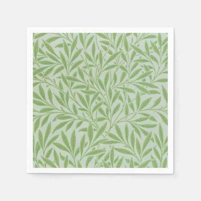 Guardanapo De Papel William Morris Willow Flower Classic Green (Frente)