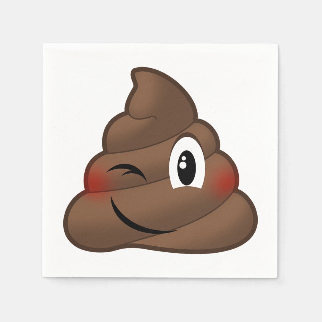 Guardanapo De Papel Winking Poop Emoji (Frente)